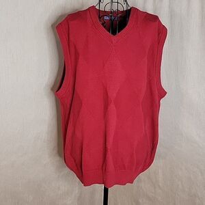 BLASSPORT Men's Red Cotton Sweater‎ Vest Medium